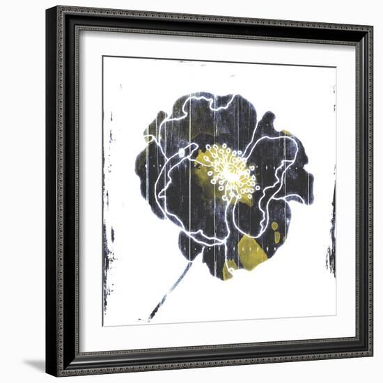 Flower With Blue Yellow Mate-Jace Grey-Framed Art Print