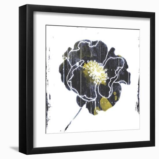 Flower With Blue Yellow Mate-Jace Grey-Framed Art Print