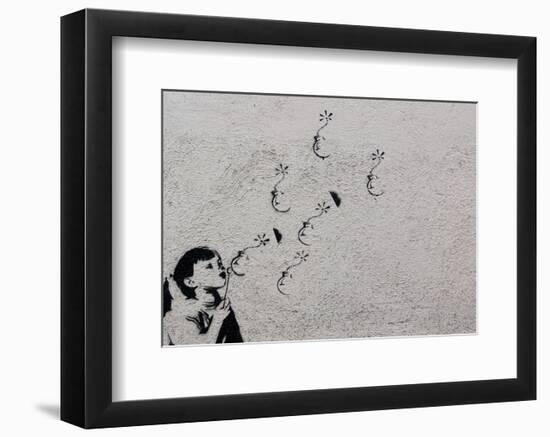 Flower-Banksy-Framed Giclee Print