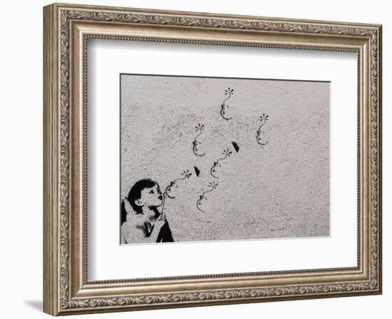 Flower-Banksy-Framed Giclee Print