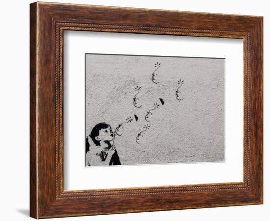 Flower-Banksy-Framed Giclee Print