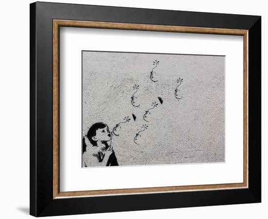 Flower-Banksy-Framed Giclee Print