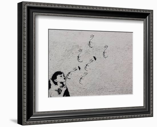 Flower-Banksy-Framed Giclee Print