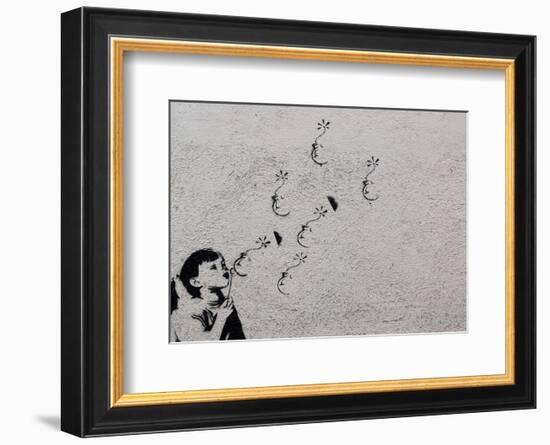 Flower-Banksy-Framed Giclee Print