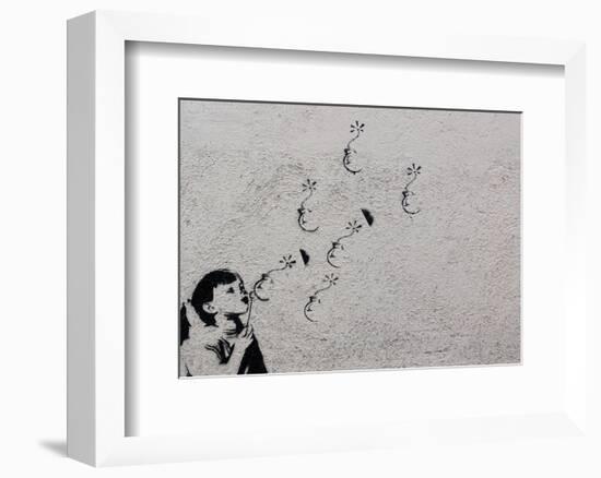 Flower-Banksy-Framed Giclee Print