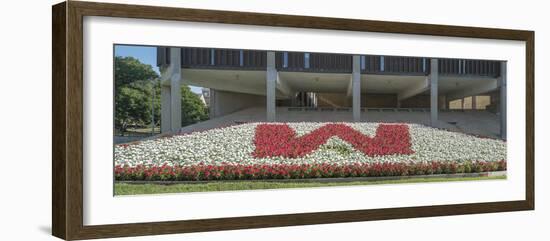 Flowerbed before University Building, University of Wisconsin, Madison, Dane County, Wisconsin, USA-Panoramic Images-Framed Photographic Print