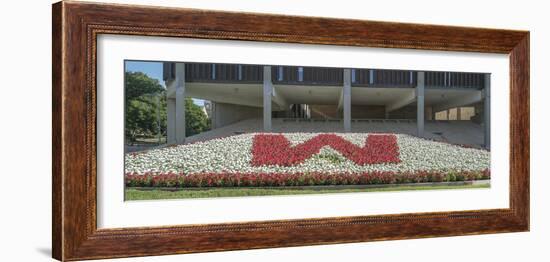 Flowerbed before University Building, University of Wisconsin, Madison, Dane County, Wisconsin, USA-Panoramic Images-Framed Photographic Print