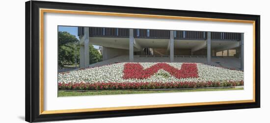 Flowerbed before University Building, University of Wisconsin, Madison, Dane County, Wisconsin, USA-Panoramic Images-Framed Photographic Print