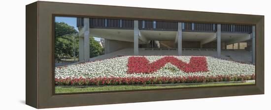 Flowerbed before University Building, University of Wisconsin, Madison, Dane County, Wisconsin, USA-Panoramic Images-Framed Premier Image Canvas