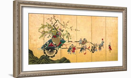 Flowercart With Children I-Shumboku Ooka-Framed Premium Giclee Print