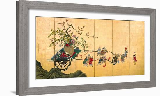 Flowercart With Children I-Shumboku Ooka-Framed Premium Giclee Print