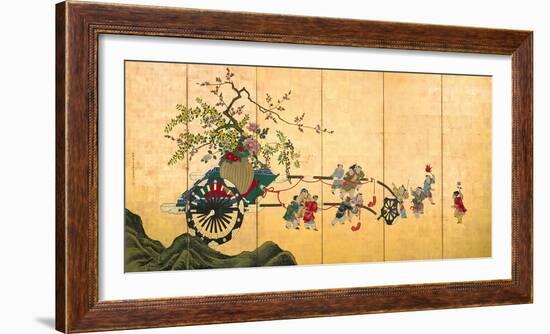 Flowercart With Children I-Shumboku Ooka-Framed Premium Giclee Print