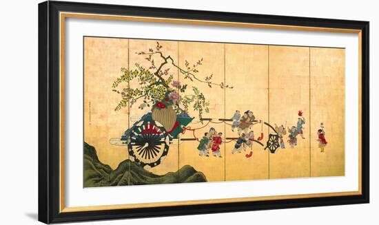 Flowercart With Children I-Shumboku Ooka-Framed Premium Giclee Print