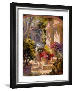 Flowered Courtyard-Betty Carr-Framed Art Print