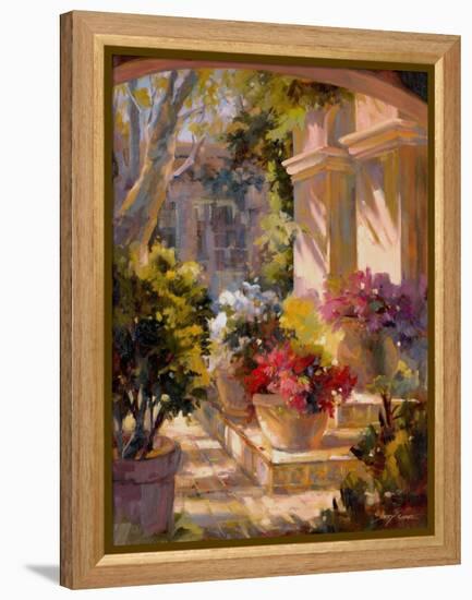 Flowered Courtyard-Betty Carr-Framed Stretched Canvas