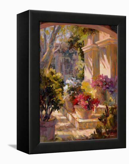 Flowered Courtyard-Betty Carr-Framed Stretched Canvas