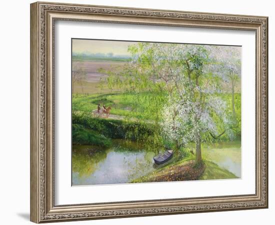 Flowering Apple Tree and Willow, 1991-Timothy Easton-Framed Giclee Print