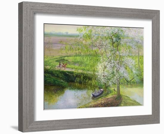 Flowering Apple Tree and Willow, 1991-Timothy Easton-Framed Giclee Print