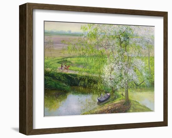 Flowering Apple Tree and Willow, 1991-Timothy Easton-Framed Giclee Print