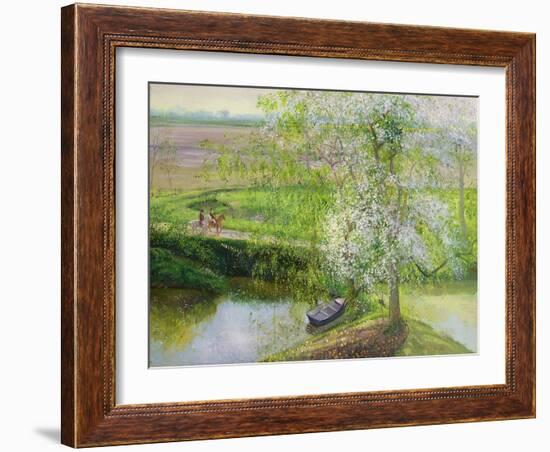 Flowering Apple Tree and Willow, 1991-Timothy Easton-Framed Giclee Print