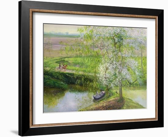 Flowering Apple Tree and Willow, 1991-Timothy Easton-Framed Giclee Print