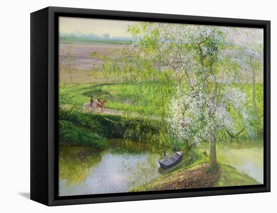 Flowering Apple Tree and Willow, 1991-Timothy Easton-Framed Premier Image Canvas
