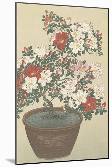 Flowering Azalea-Ohara Koson-Mounted Art Print