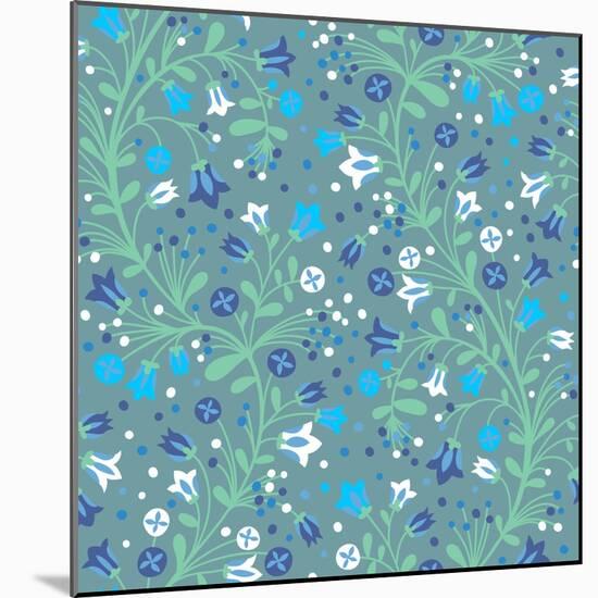 Flowering Bluebells-Baksiabat-Mounted Art Print