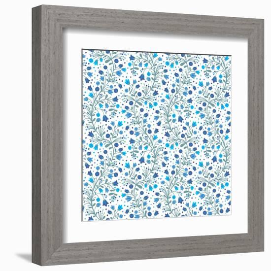 Flowering Bluebells-Baksiabat-Framed Art Print