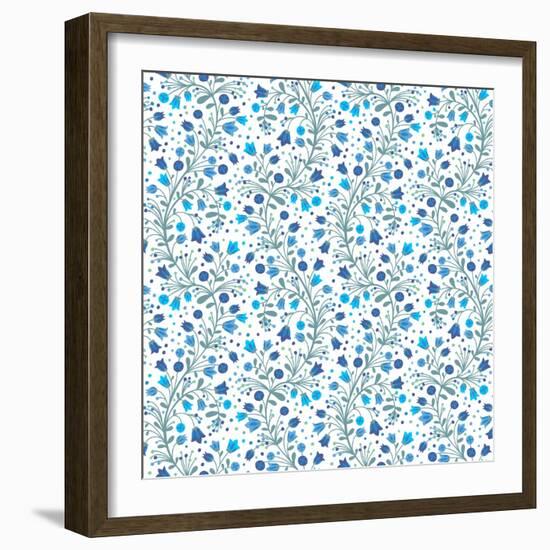 Flowering Bluebells-Baksiabat-Framed Art Print