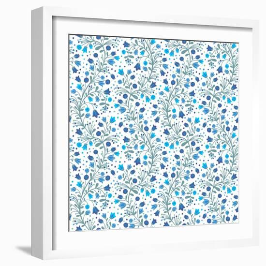 Flowering Bluebells-Baksiabat-Framed Art Print