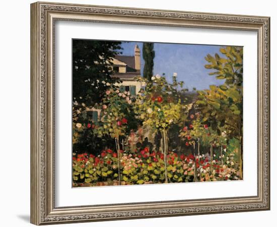 Flowering Garden in Sainte-Adresse-Claude Monet-Framed Giclee Print