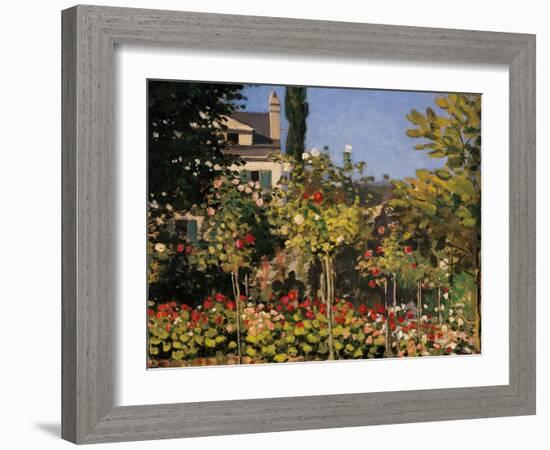 Flowering Garden in Sainte-Adresse-Claude Monet-Framed Giclee Print