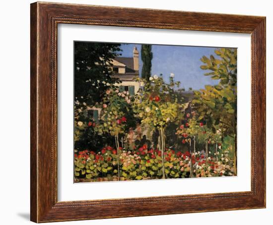 Flowering Garden in Sainte-Adresse-Claude Monet-Framed Giclee Print