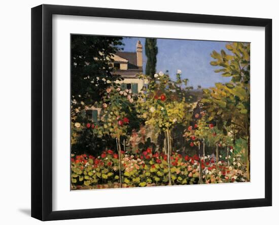 Flowering Garden in Sainte-Adresse-Claude Monet-Framed Giclee Print