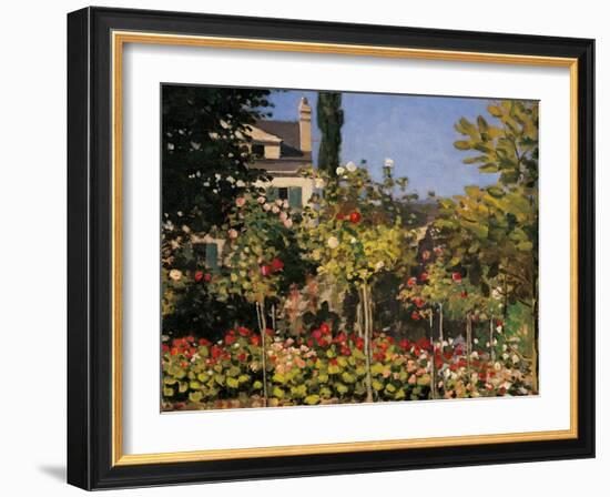 Flowering Garden in Sainte-Adresse-Claude Monet-Framed Giclee Print