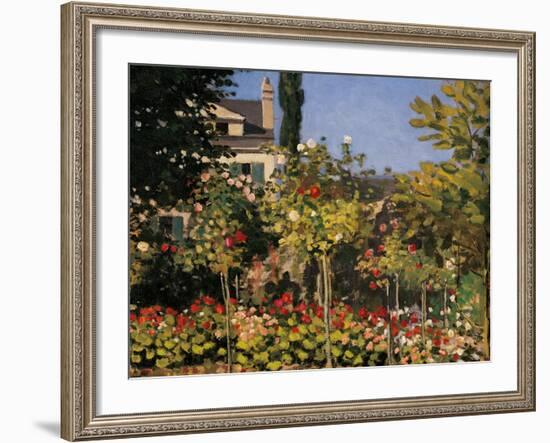 Flowering Garden in Sainte-Adresse-Claude Monet-Framed Giclee Print