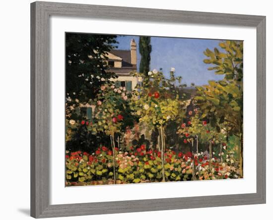 Flowering Garden in Sainte-Adresse-Claude Monet-Framed Giclee Print