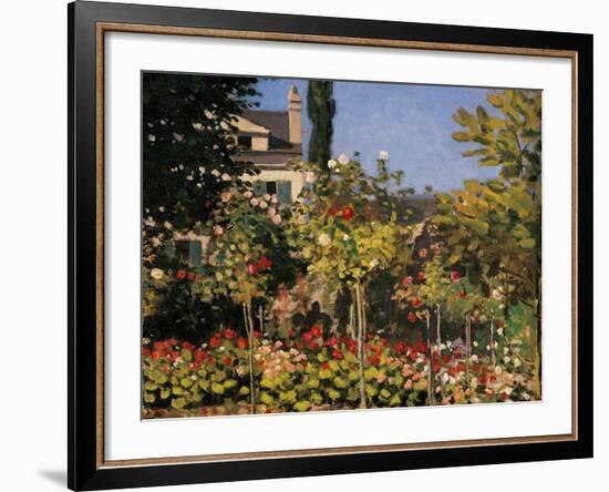 Flowering Garden in Sainte-Adresse-Claude Monet-Framed Giclee Print