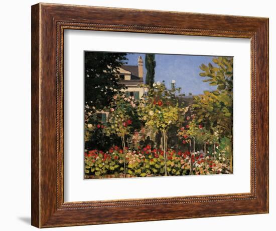 Flowering Garden in Sainte-Adresse-Claude Monet-Framed Art Print