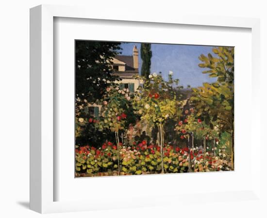 Flowering Garden in Sainte-Adresse-Claude Monet-Framed Art Print