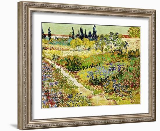 Flowering Garden with Path, Arles, 1888-Vincent van Gogh-Framed Giclee Print