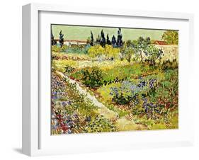 Flowering Garden with Path, Arles, 1888-Vincent van Gogh-Framed Giclee Print
