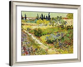 Flowering Garden with Path, Arles, 1888-Vincent van Gogh-Framed Giclee Print