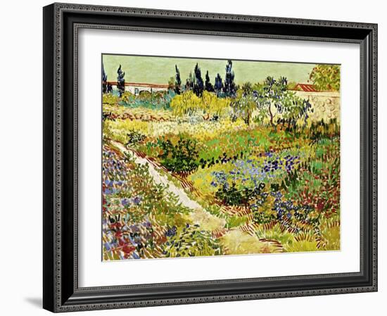 Flowering Garden with Path, Arles, 1888-Vincent van Gogh-Framed Giclee Print
