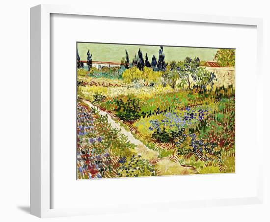 Flowering Garden with Path, Arles, 1888-Vincent van Gogh-Framed Giclee Print