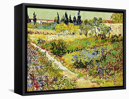 Flowering Garden with Path, Arles, 1888-Vincent van Gogh-Framed Premier Image Canvas