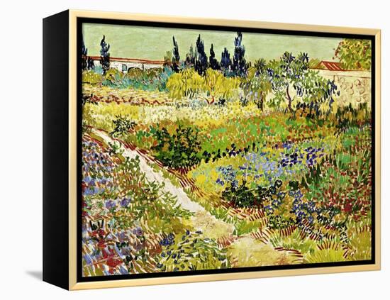 Flowering Garden with Path, Arles, 1888-Vincent van Gogh-Framed Premier Image Canvas