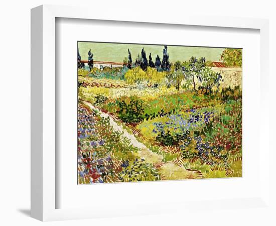 Flowering Garden with Path, Arles, 1888-Vincent van Gogh-Framed Giclee Print