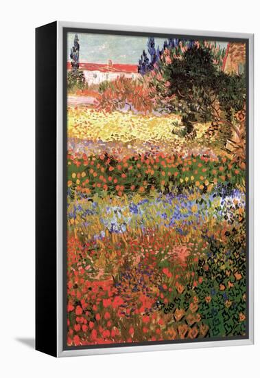 Flowering Garden with Path-Vincent van Gogh-Framed Stretched Canvas